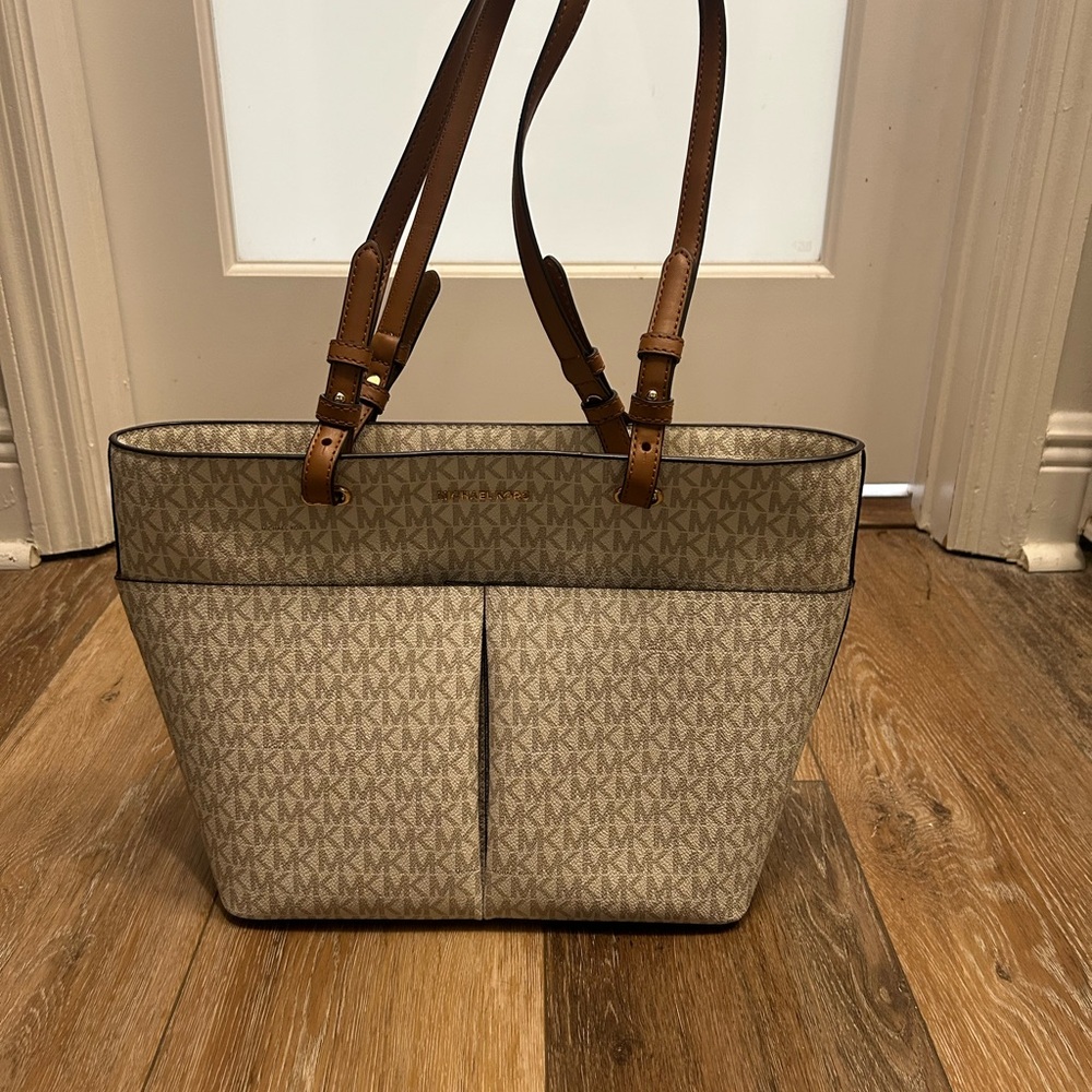 Michael Kors Tan and Brown Signature Tote